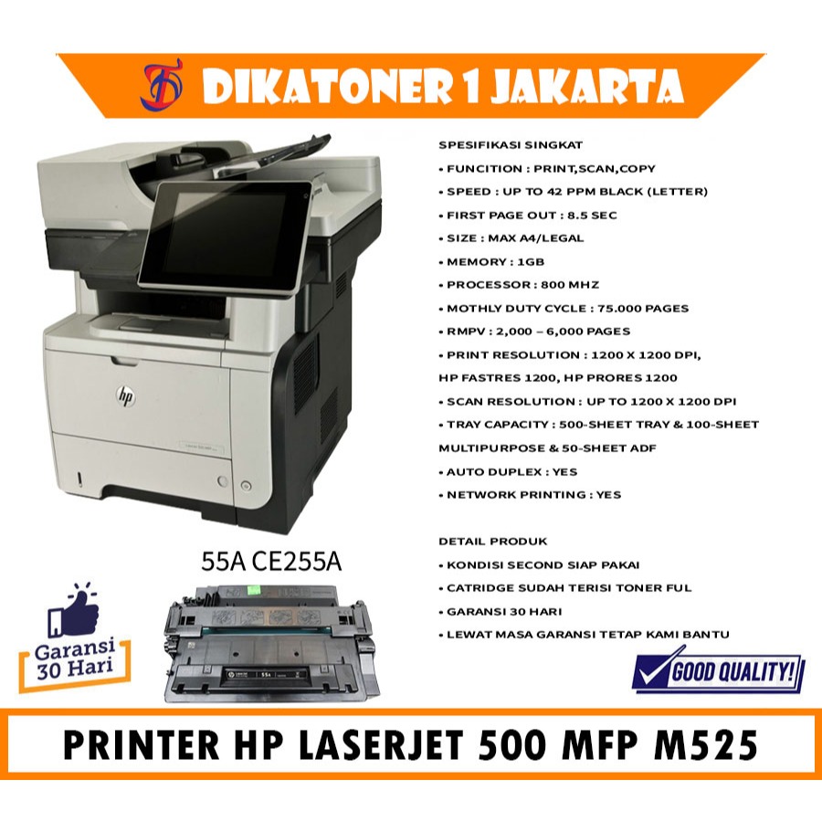 Printer Hp Laserjet 500 mfp m525 multifungsi