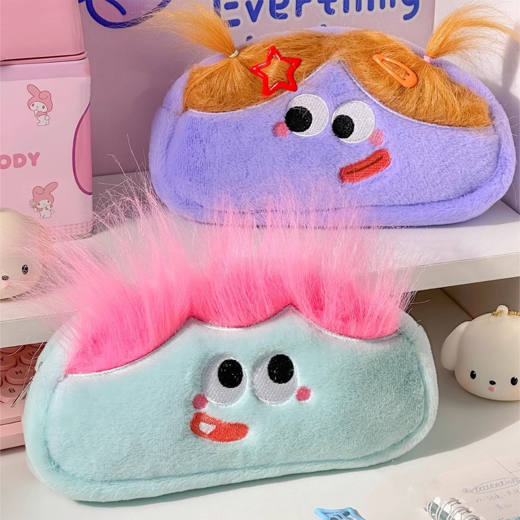 

[Kirim alat sisir]Tempat Pensil Plush Bulu Lembut Niche Lucu Tas Pena Rambut Panjang Kartun Tas Tekstur Nilai Tinggi Kapasitas Tinggi Student School Pencil Bags for Girl Study