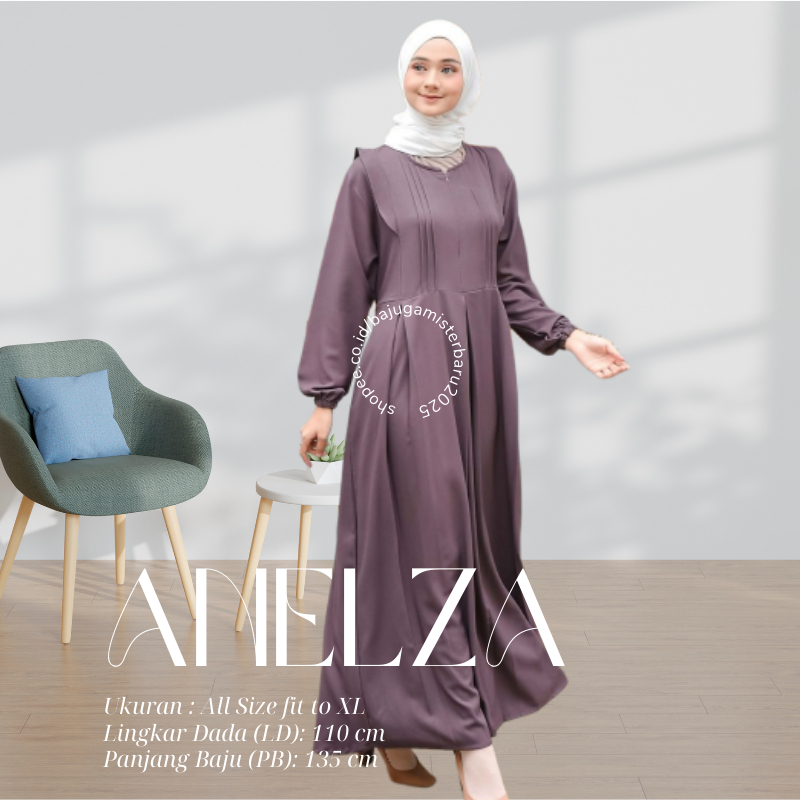 Dress Muslim Baju Gamis Terbaru 2025 Lebaran Wanita Kondangan Pesta Remaja ANELZA Dres Lemonskin Imp