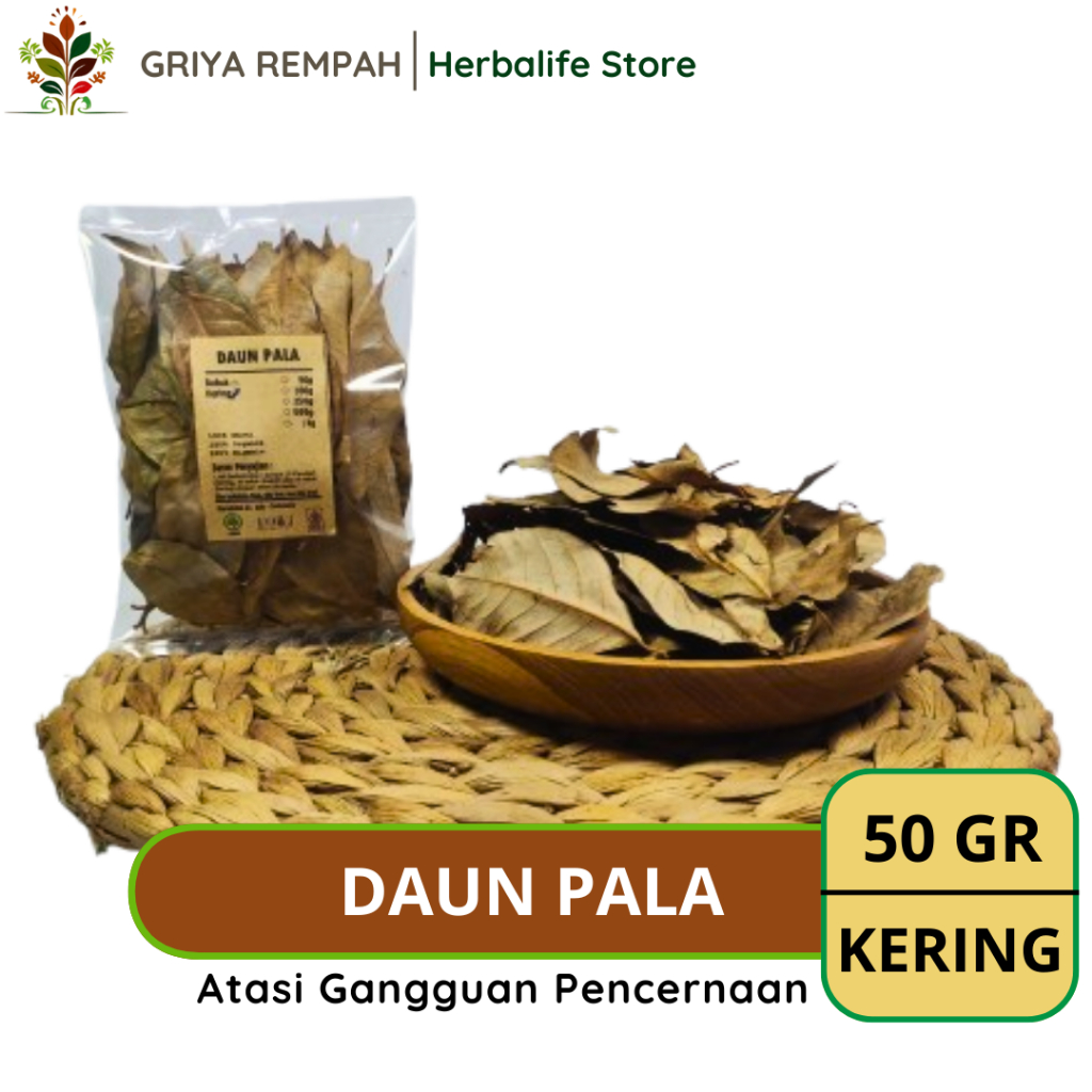 

DAUN PALA KERING 50 GRAM Polo Herbal Alami Simplisia Premium untuk Ramuan Jamu Tradisional & Kesehatan Myristica fragrans