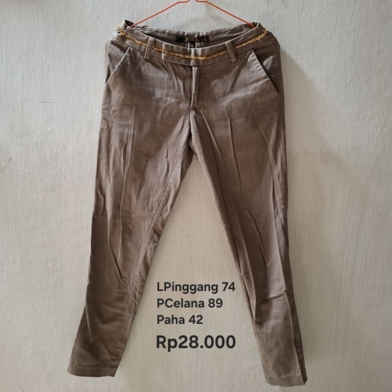 [PRELOVE] Celana Panjang Wanita Warna Coklat Muda