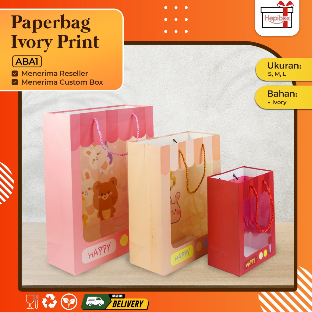 

PaperBag Ulang Tahun Anak Paper Bag Ultah Karakter Lucu Hampers Kado Animal / AB08A1