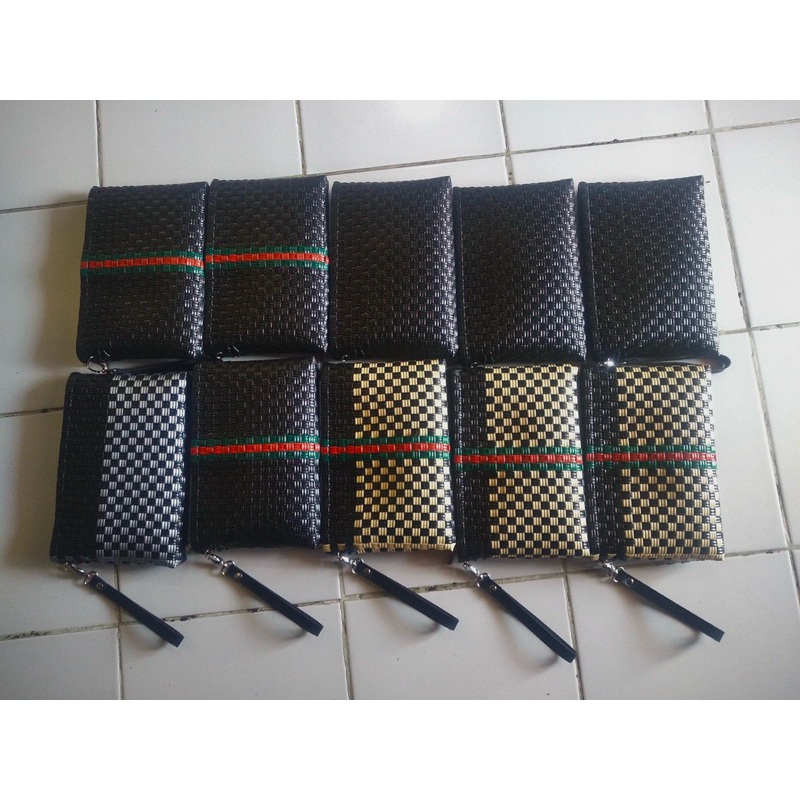 tas jali anyam dompet resleting turing premium
