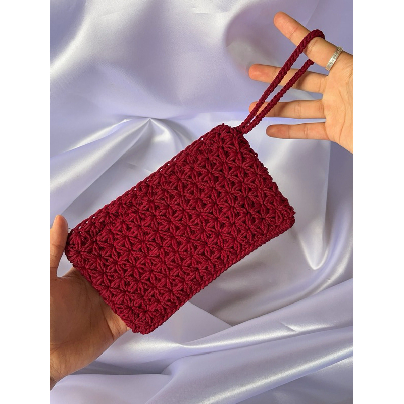 dompet hp/ dompet rajut motif melati