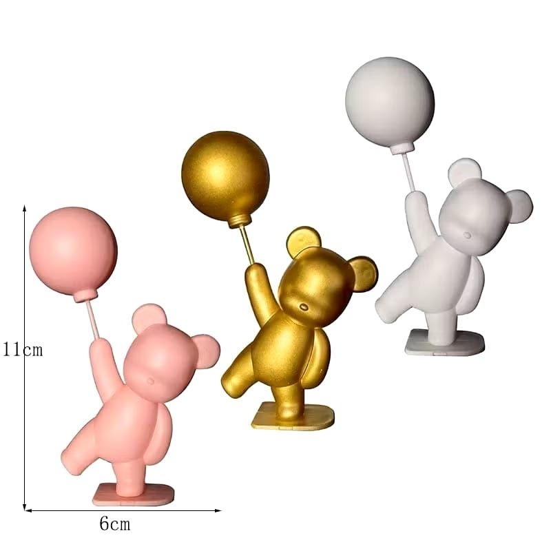 {BG} HIASAN KUE ULANG TAHUN BERUANG BALON / DEKORASI KUE ULANG TAHUN BERUANG LOVE / PAJANGAN KUE ULA