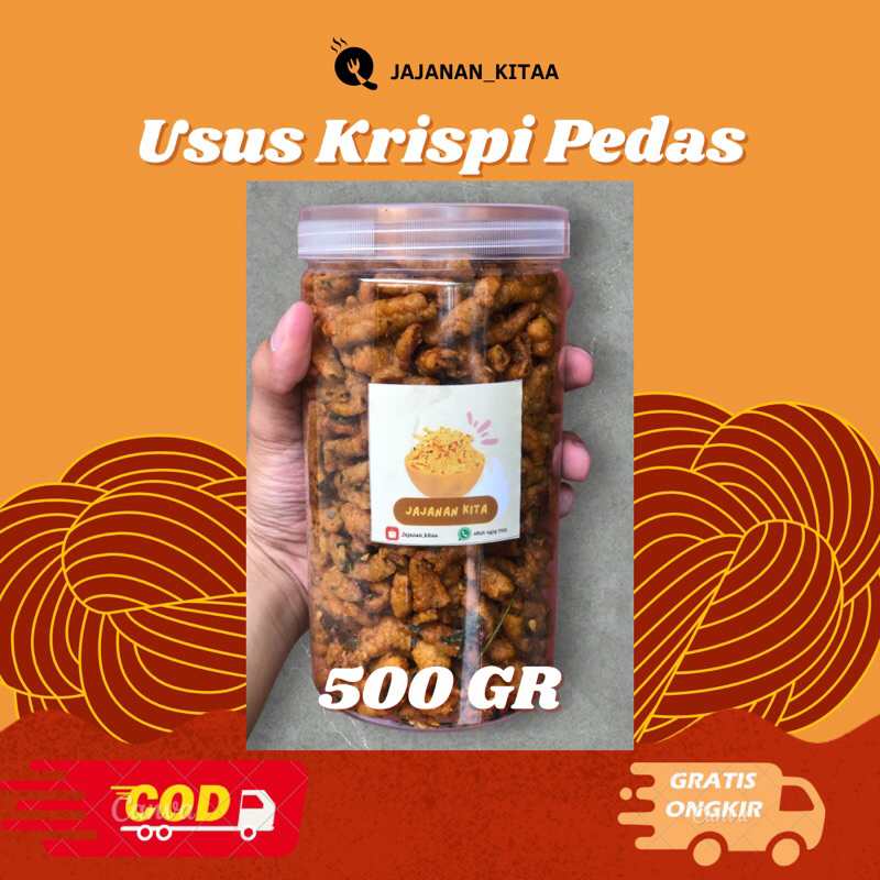

Usus Kripsi Pedas Daun Jeruk 500gr [New Packaging] termurah