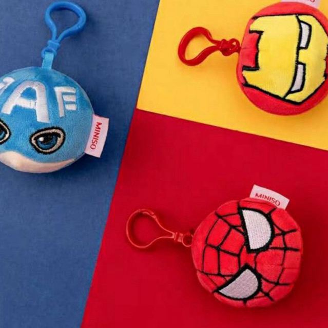 MINISO MARVEL ROUND PLUSH PENDANT GANTUNGAN TAS PLUSH