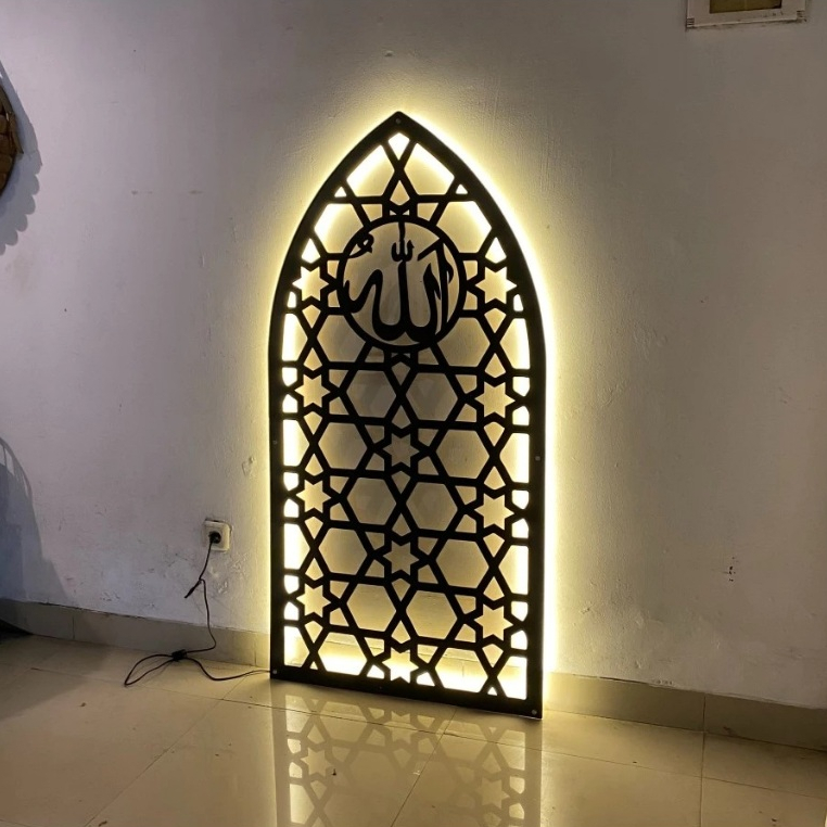 Hiasan Dinding Mihrab Mushola | FREE LED | MEKAH | Studiolaser | A11