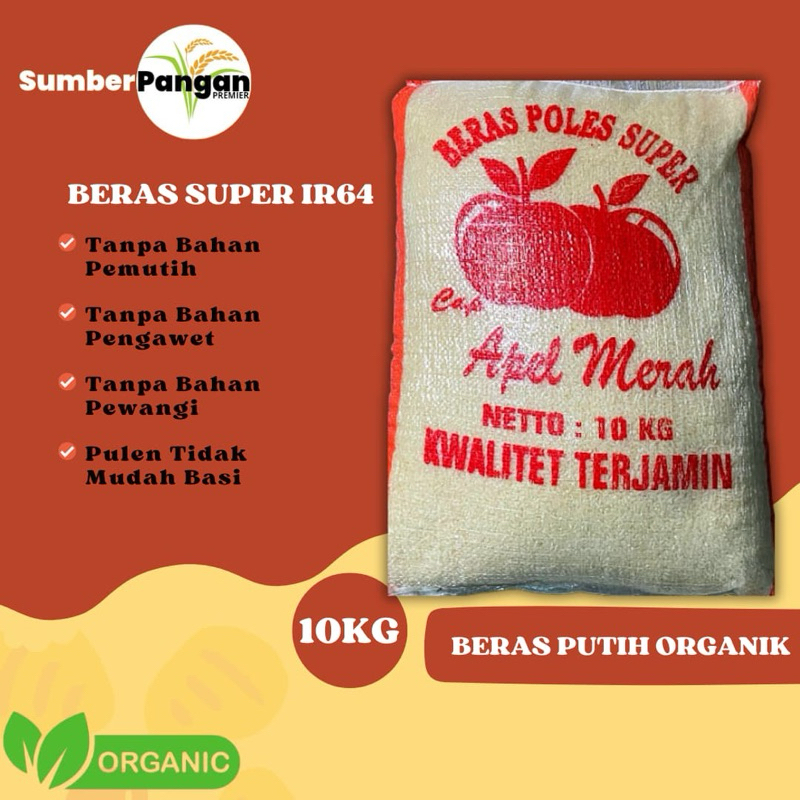 

Beras Organik Premium IR64 Cap Apel Merah 10kg