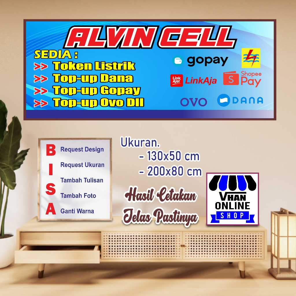 Cetak Spanduk Banner Keren Bisnis Jualan Pulsa Keren
