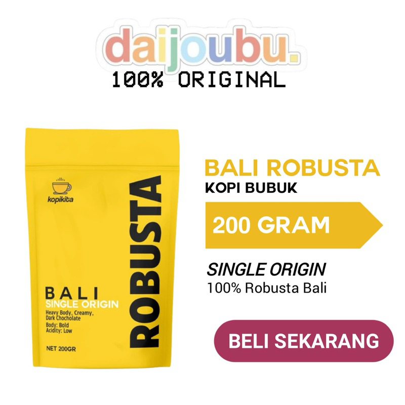 

Kopi Bali Robusta Single Origin 100% Pure Bubuk 200 Gram