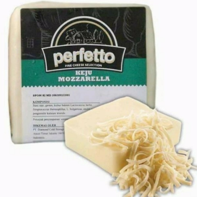 

PERFETTO KEJU MOZZARELLA CHEESE PERFETTO MOZZARELLA KEMASAN 250GR - DISASS JOGJA