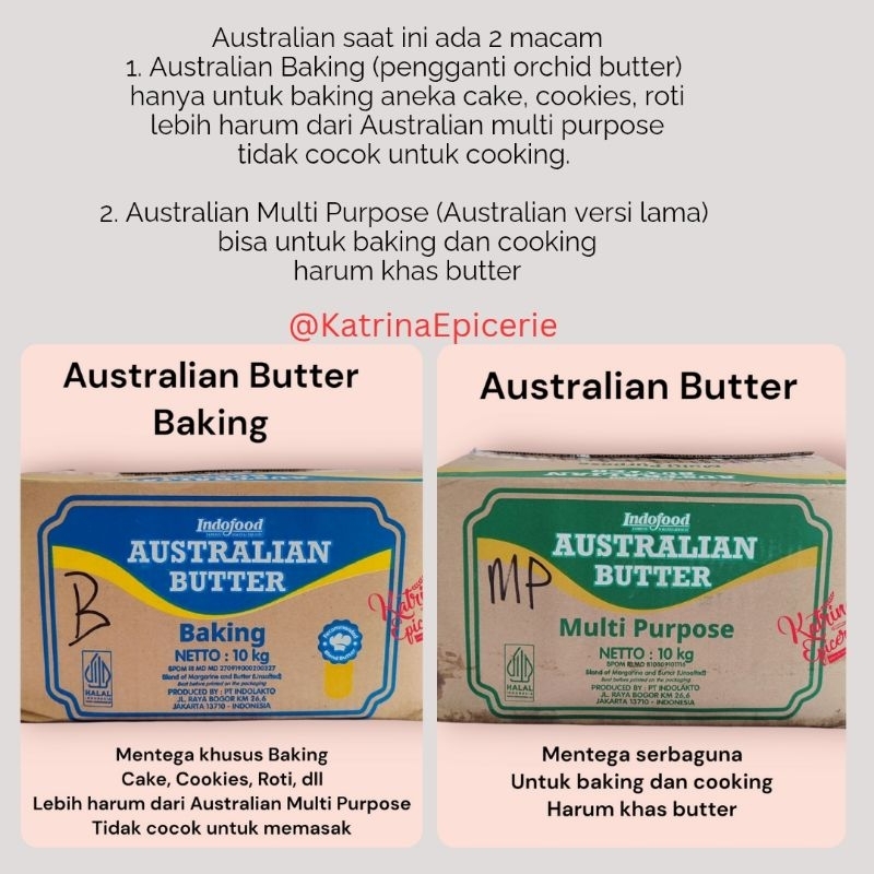 

Australian Butter Unsalted 1 Kg Mentega Tawar Untuk Cake Cookies Buttercream Roti