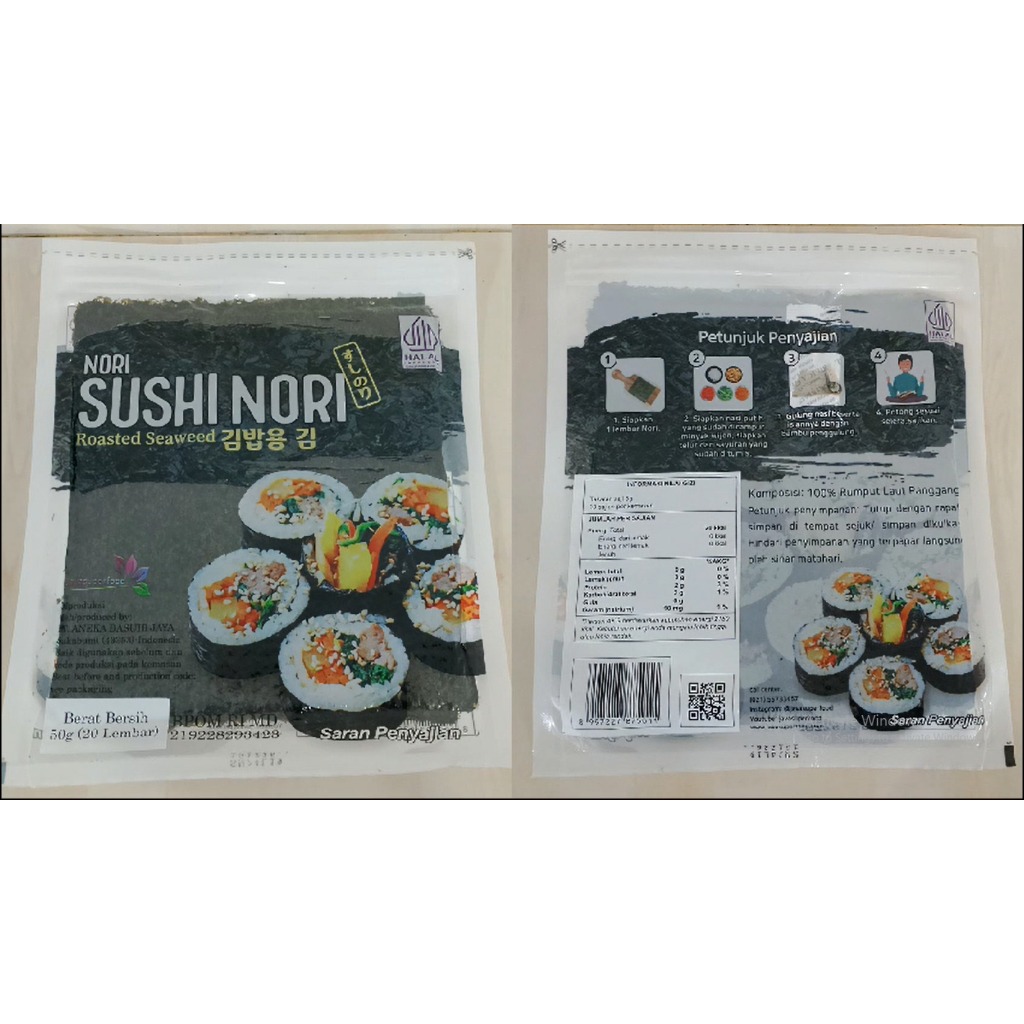 

Sushi Nori Seaweed Rumput Laut Panggang HALAL 5/10/20/50 Sheets/lembar - 5 dan 10 Lembar