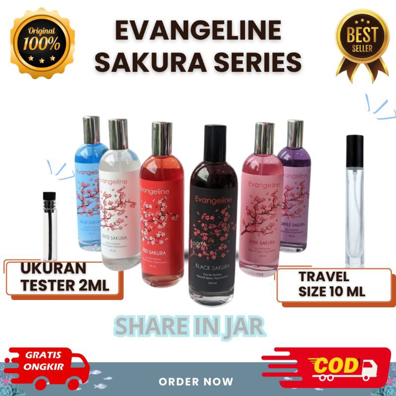 10 ml ORIGINAL PARFUME EVANGELINE EDP SAKURA SERIES PARFUME WANITA PARFUME LAKILAKI TAHAN LAMA