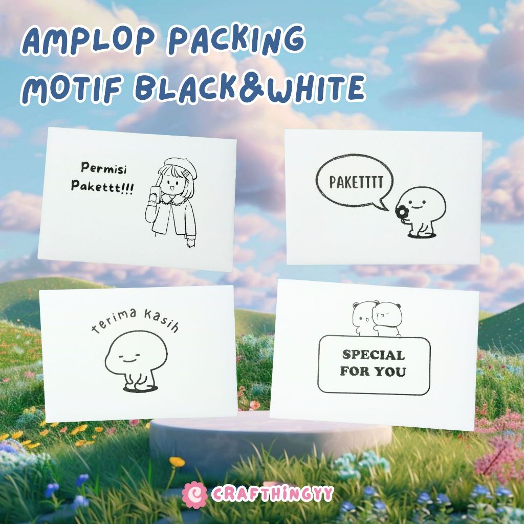 

Amplop Motif Lucu Putih A6 | Amplop Packing Lucu Paket Olshop