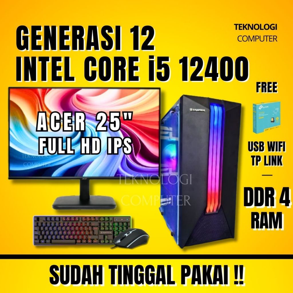 Core i5 12400 ‖ Gen 12 ‖ Full Set ‖ PC Rakitan ‖ Komputer CPU ‖ Kantor