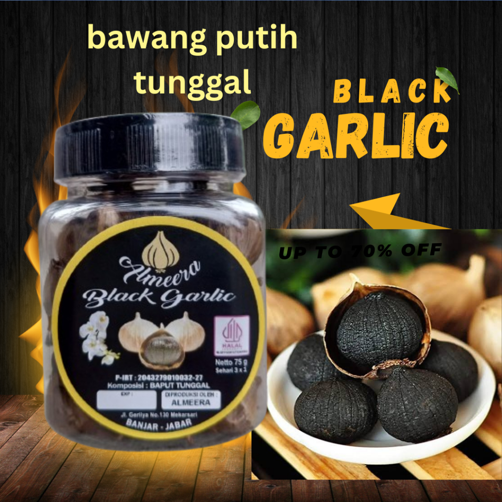 

Almeera Black Garlic Herbal Bawang Putih Hitam Tunggal Lanang Lokal Jawa Jumbo 1 Botol Original