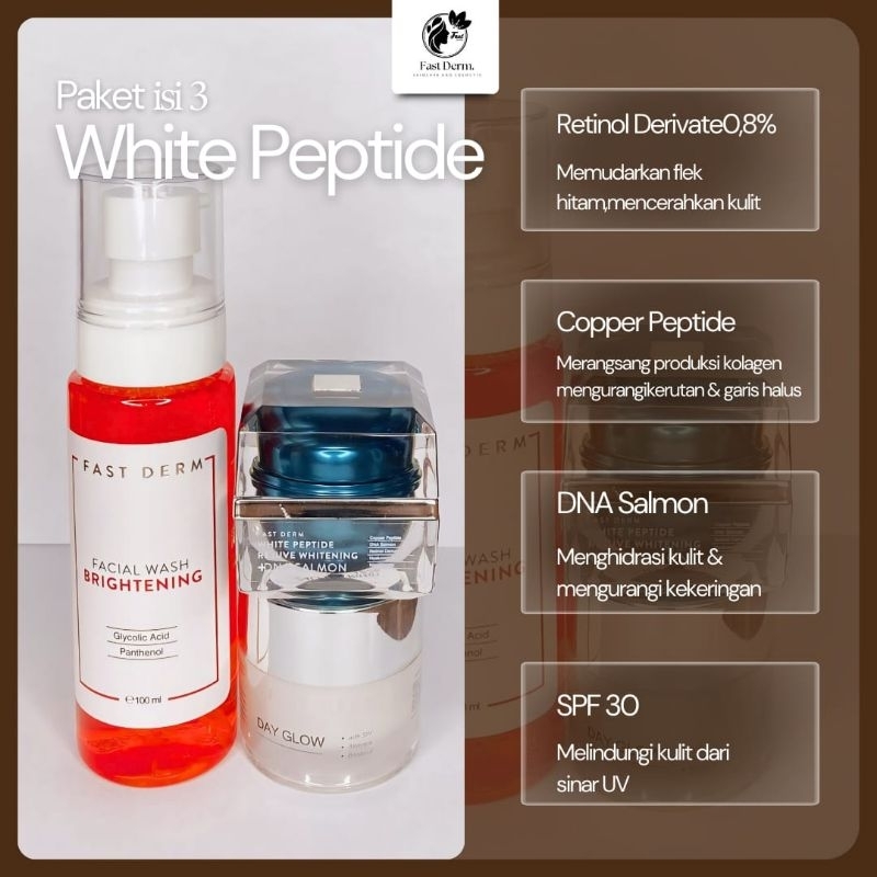 FAST DERM SKINCARE 3IN [ PAKET WHITE PEPTIDE