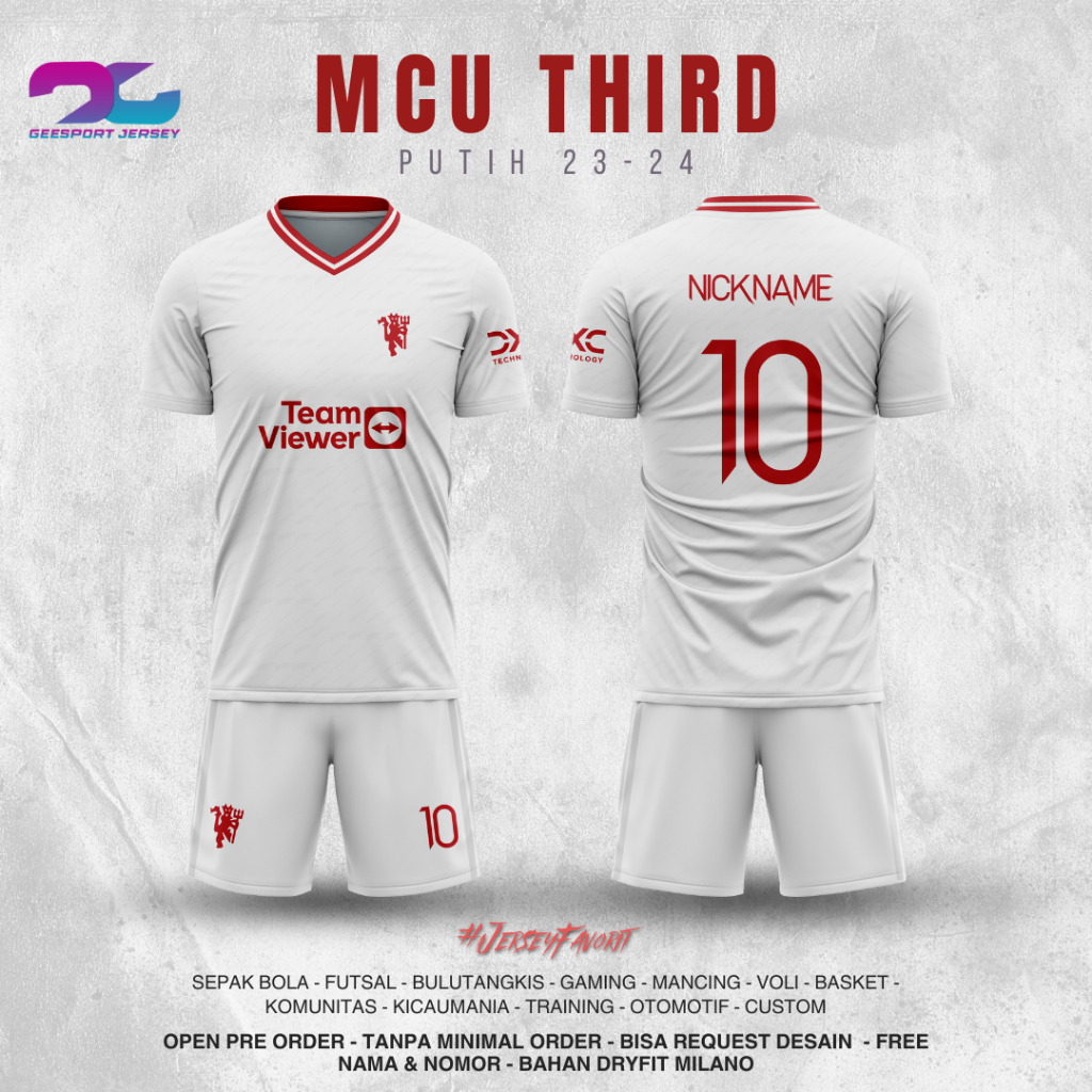 JERSEY KLUB Manchester United THIRD PUTIH 2023-24_LIGA UEFA_JERSEY ANTONY MU_GRATIS NAMA PUNGGUNG
