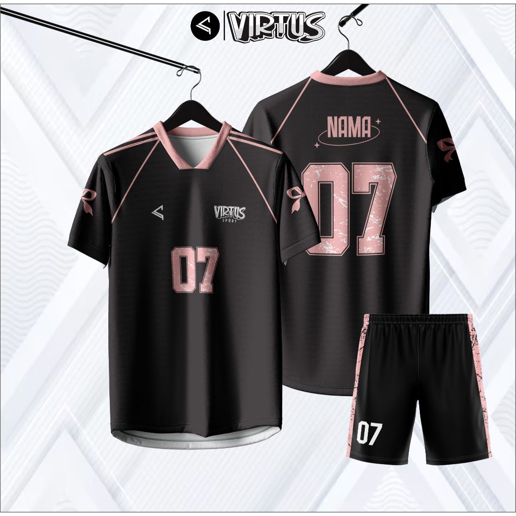 Virtus Jersey Sepak Bola | Jersey Futsal | Jersey Voli Custom Free Name Set | Jersey custom