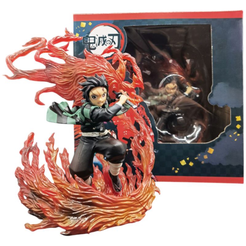 Action Figure Anime Demon Slayer Tanjiro Kamado Hinokami Kagura Kimetsu No Yaiba Api Collection