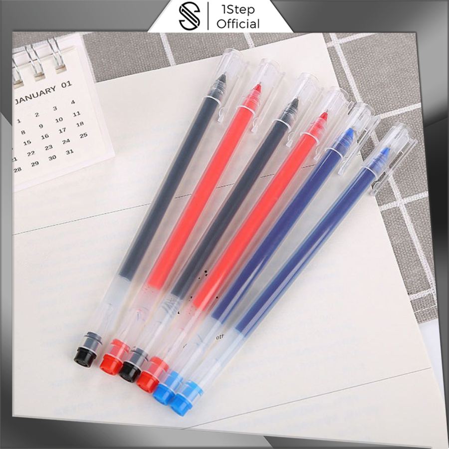 

1step Pulpel Gel 0.5mm Bolpoin Pena Pulpen Tinta Gel Cair Pena Transparant Pen Gel R439