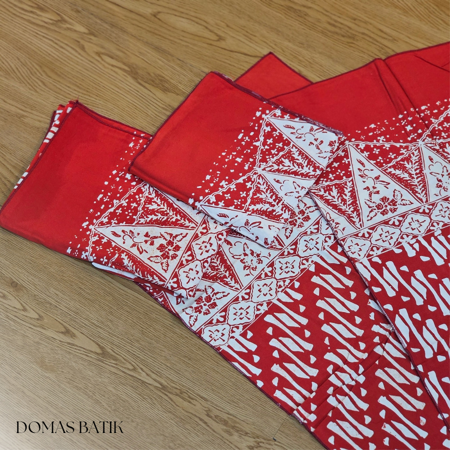 Syal Batik Cap Paris Selendang Batik Merah Parangan