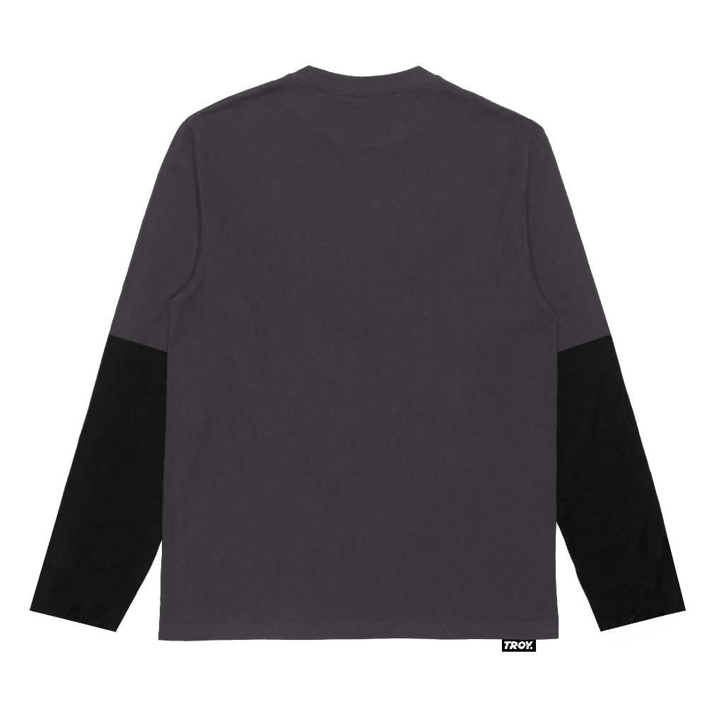 Troy Company Double Sleeve Longsleeve Tshirt Dark Grey Locked Zombie DS 2933