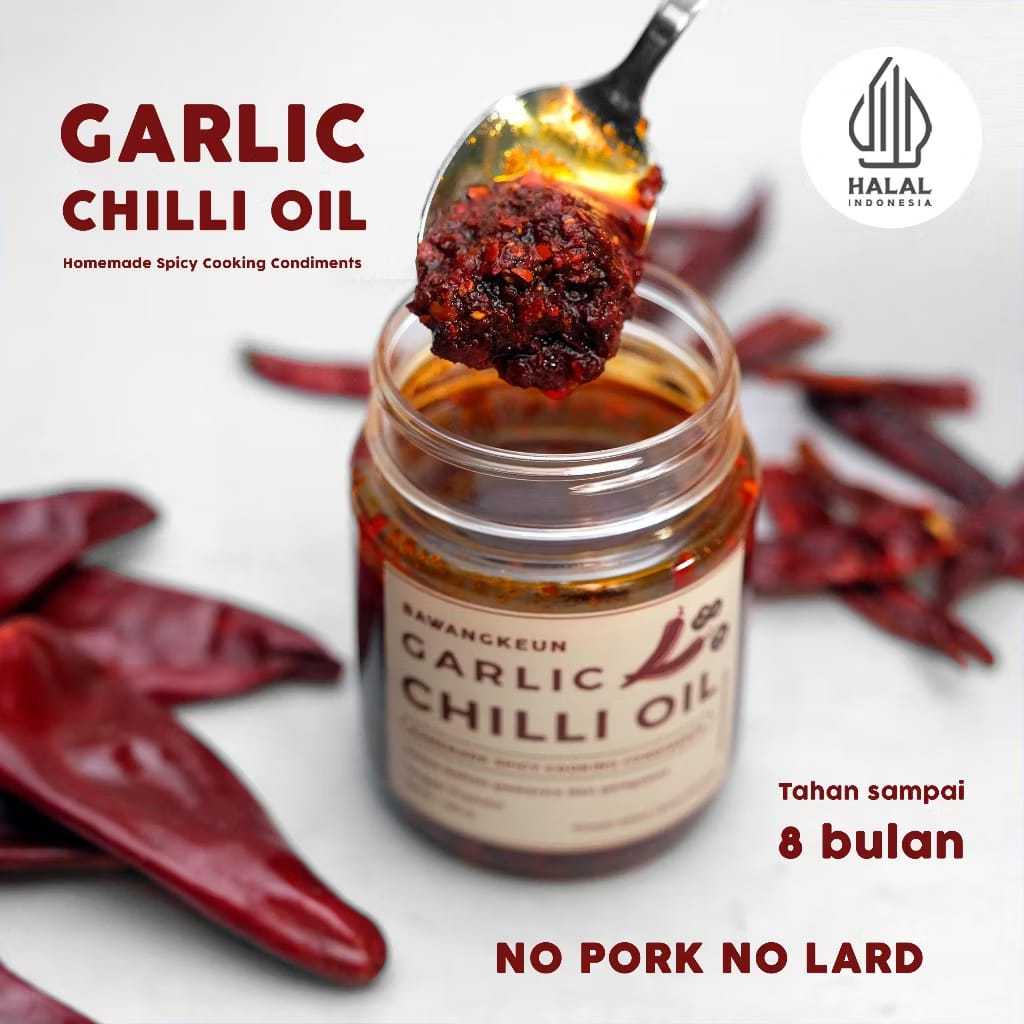 

Garlic Chili Oil 160gr by BAWANGKEUN BUMBU Sambal Sambel Chilli Oil Minyak Cabai