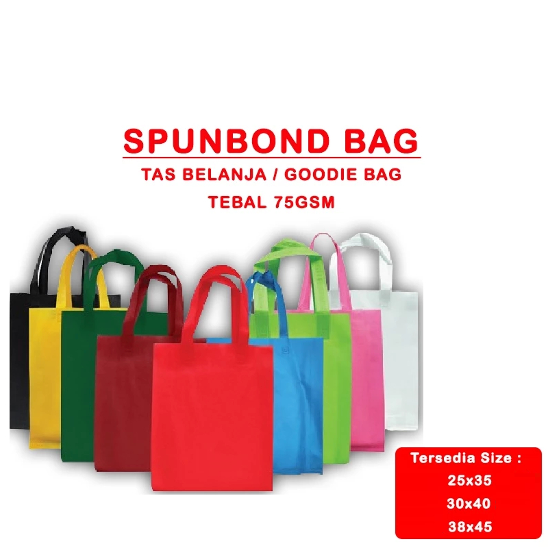 

Tas Kain Spunbond Goodie Bag Tali handle / Kotak Ukuran Jumbo Sedang Kecil kantong belanja souvenir