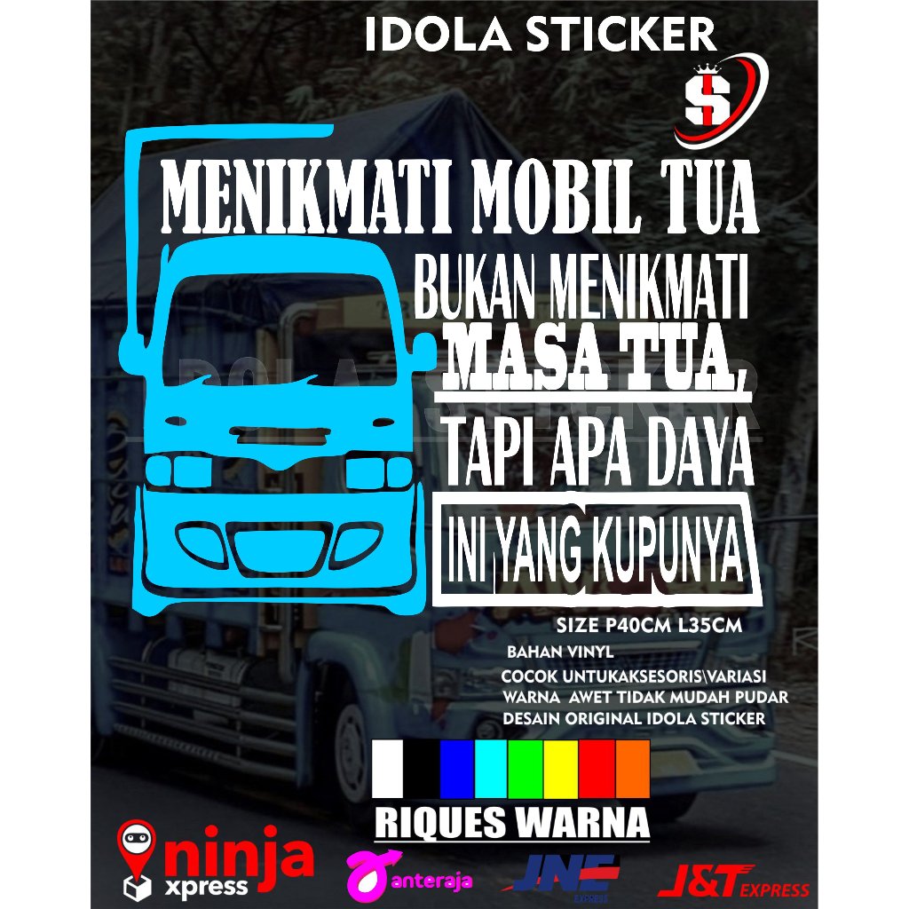 STIKER MOBIL KACA SAMPING STIKER KATA KATA  IDOLA mobil tua