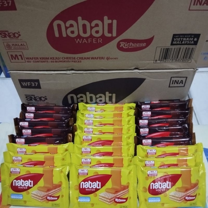 

Nabati Wafer Mix Cokelat Keju 1 Dus isi 60 pcs