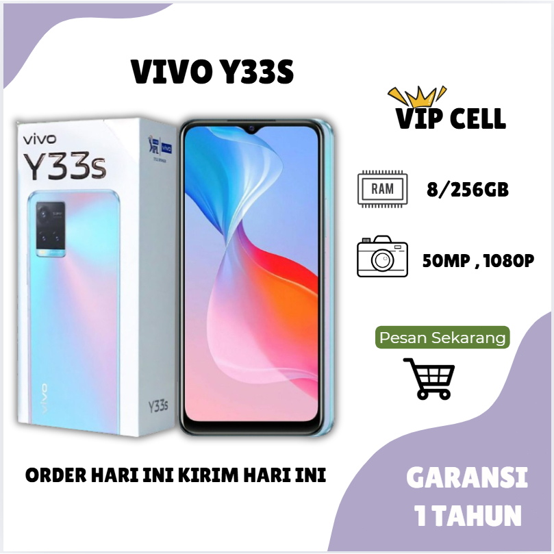 BIG SALE HP vivo Y33s Ram 6/128GB 8/256GB Fullset SmartPhone Bergaransi 1Tahun REKOMENDED