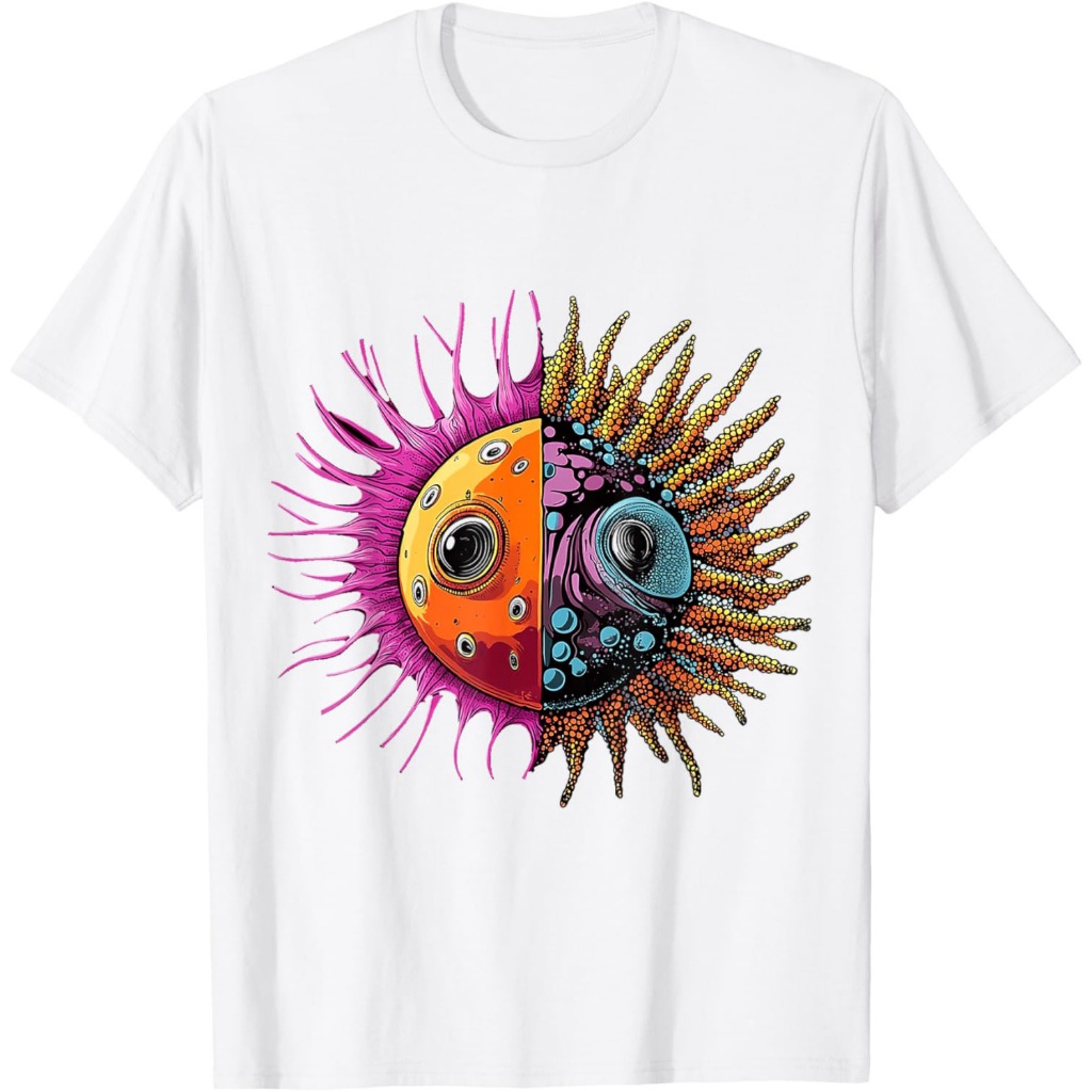 Ilustrasi Motif Hewan Landak Laut Kaos Landak Laut