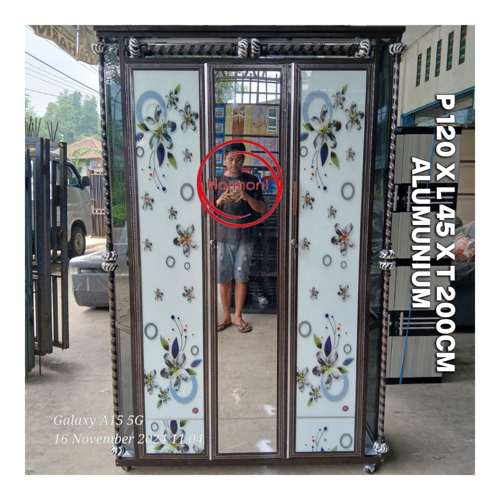 LEMARI PAKAIAN ALUMUNIUM GAMIS LEMARI PAKAIAN ALUMUNIUM FULL GANTUNG FREE ONGKIR SERANG KOTA