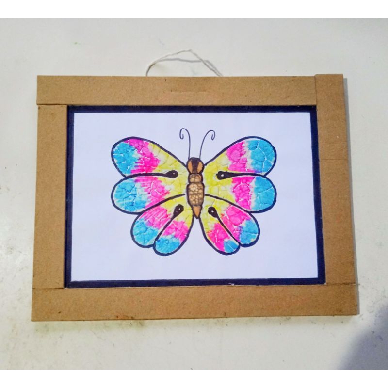 Prakarya kolase kupu-kupu dari Kulit Telur
