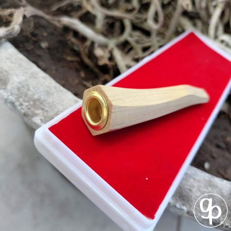 Pipa once / once cangklong / pipa rokok / padutan kayu kemuning segi enam