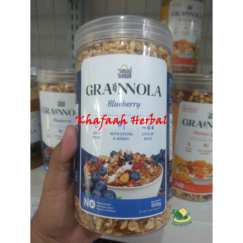 

Grainnola Blueberry 500gr TIMUR TENGAH - Sereal Sarapan Sehat Rendah Kalori