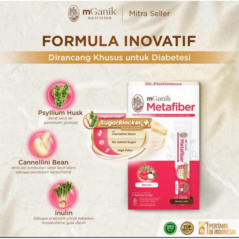 

[READY] mGanik travel size sugarblocker+ metafiber Leci 105gr - Suplemen serat alami diabetes