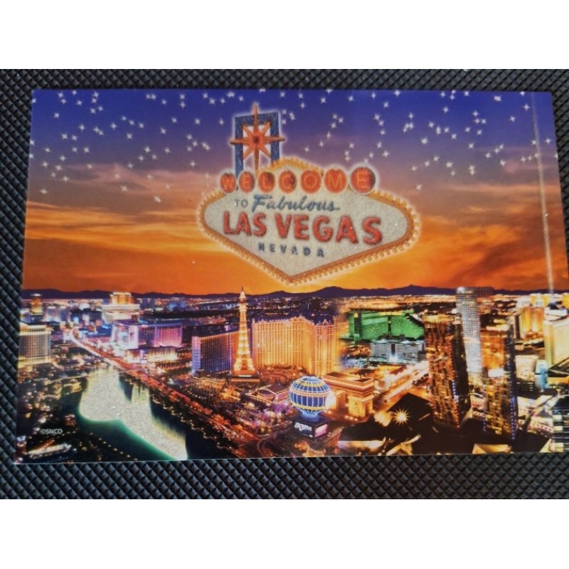 

kartu pos glitter Las Vegas amerika/last vegas postcard