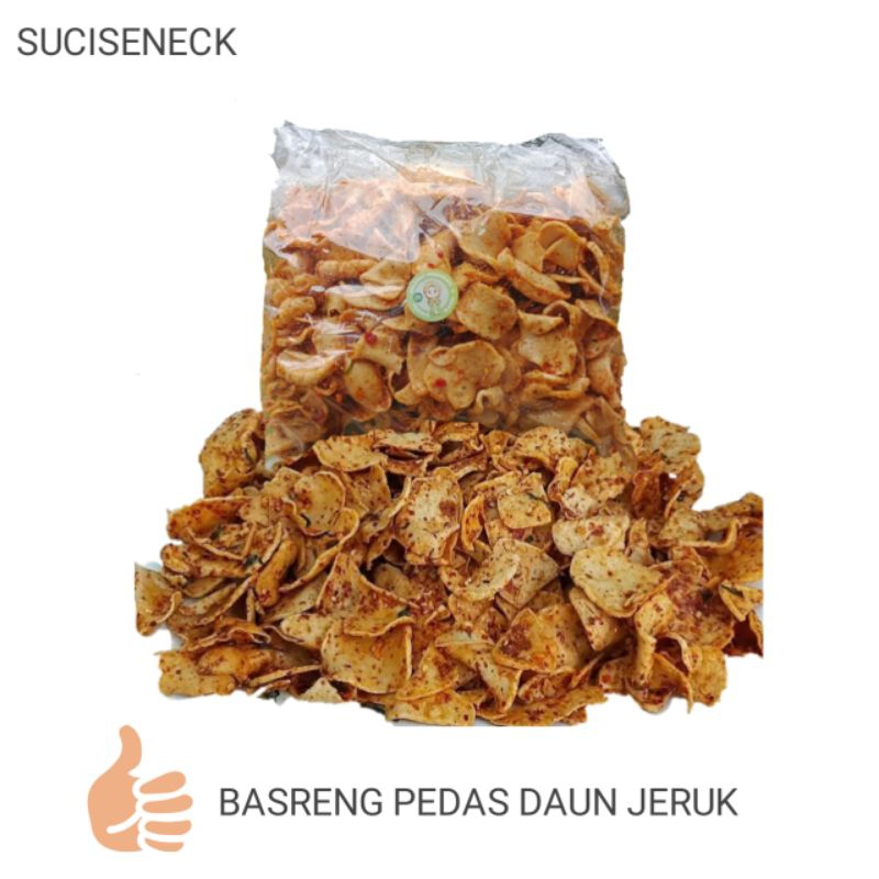 

basreng pedas daun jeruk isi 500 gram. bonus 50 grm