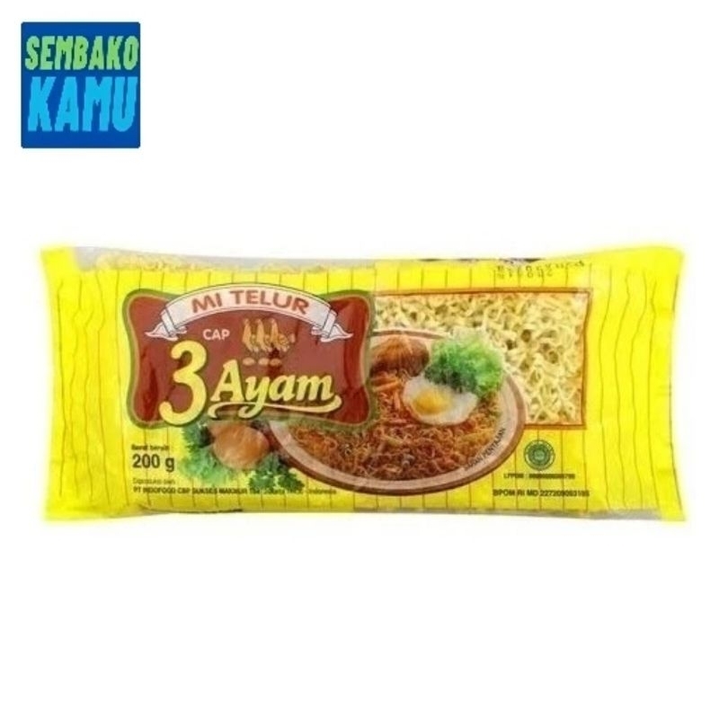 

RB Mie Telur Cap 3 Ayam - 1 Dus isi 20 Pcs