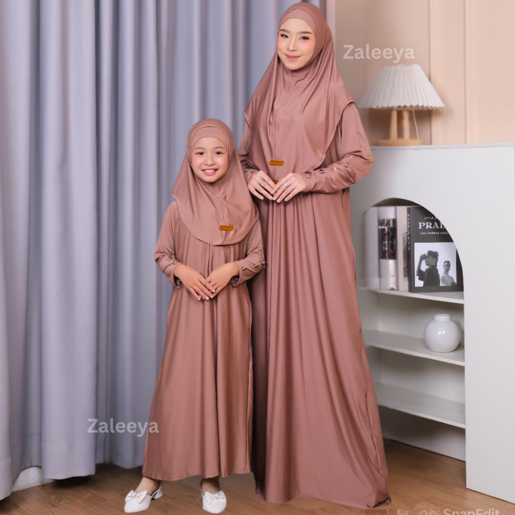 value pack gamis couple ibu anak perempuan set hijab jersey premium abaya couple ibu anak lebaran