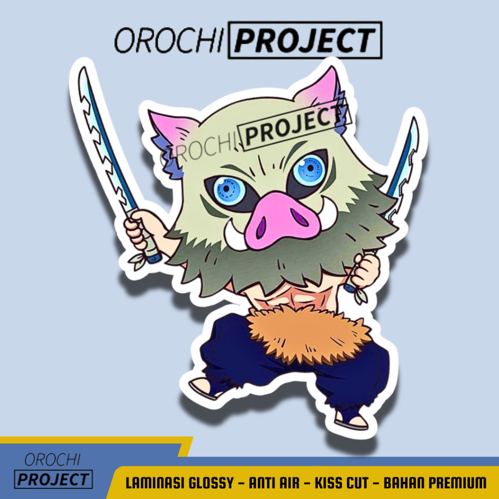 

Sticker Stiker Anime DEMON SLAYER Karakter Hashibira Inosuke Vinyl Glossy Anti Air Sticker Laptop HP Tumbler Motor Helm