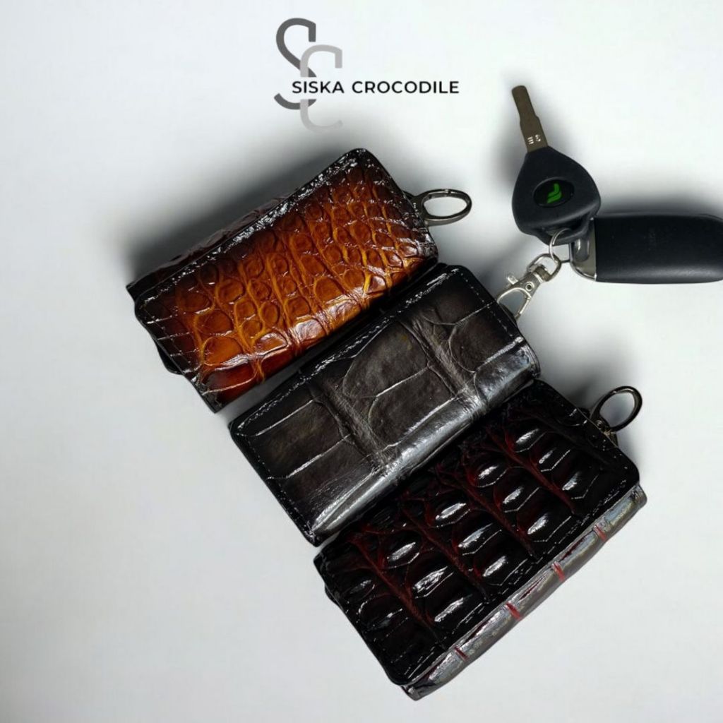 SC SISKA CROCODILE - Dompet Kunci Dompet Kartu Dompet Stnk Kulit Asli Gantungan Kunci Kulit Aslii