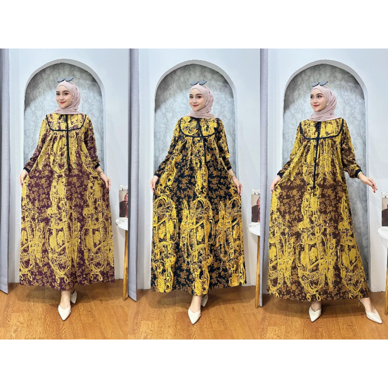 Baca Deskripsi | Gamis mayung motif batik rayon wanita
