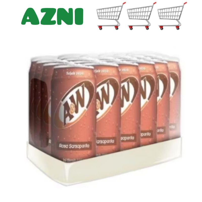 

A&W Sarsaparilla Kaleng 250ml x 24pcs - AW Minuman 1 Dus