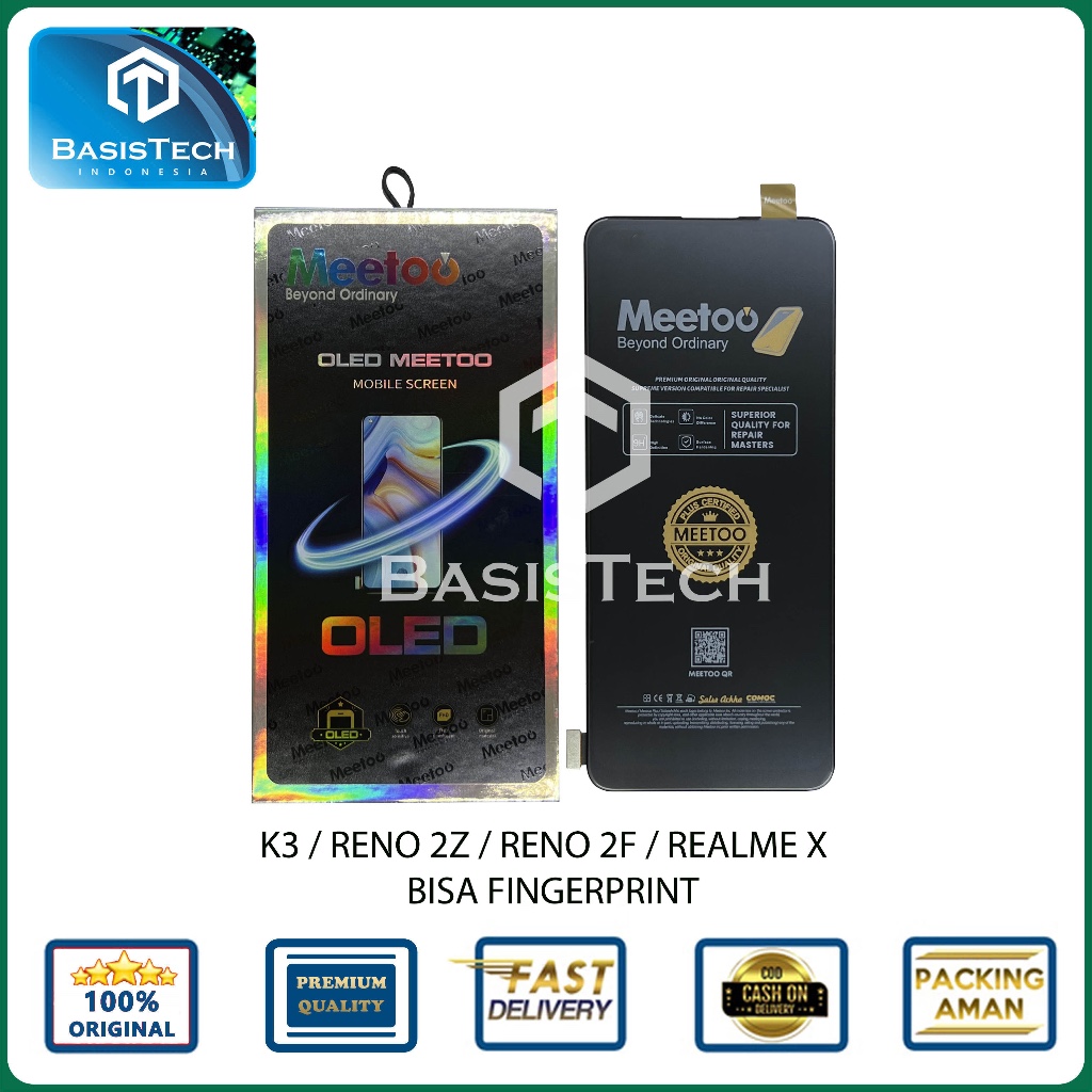 LCD OPPO K3 - RENO 2F - RENO 2Z - REALME X - BISA FINGERPRINT - MEETOO OLED