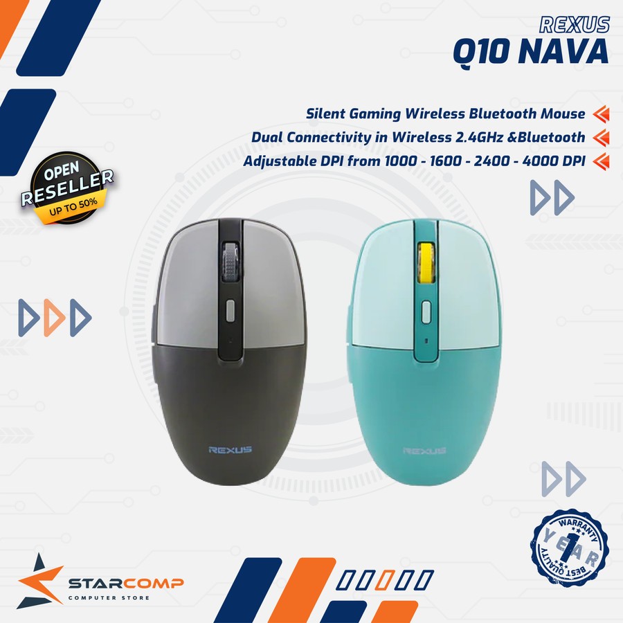 Rexus Mouse Gaming Wireless Bluetooth Nava Q10